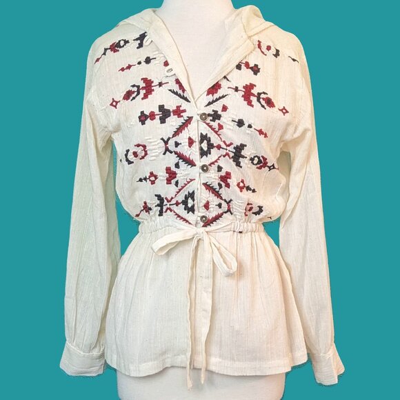 Rag O Muffins San Francisco Vintage Embroidered Boho Blouse  Preowned - Picture 1 of 8